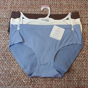 New T&T 3 Hipster Brushed Microfiber Ribbed Seamless Laser Bonded Panties Large